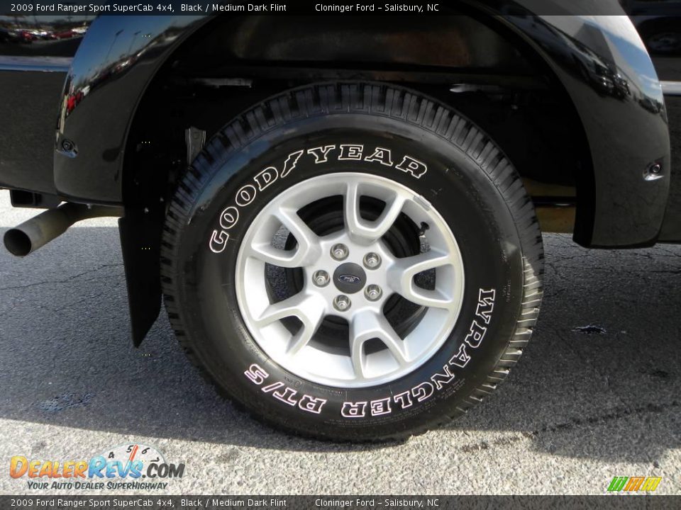 2009 Ford Ranger Sport SuperCab 4x4 Black / Medium Dark Flint Photo #11