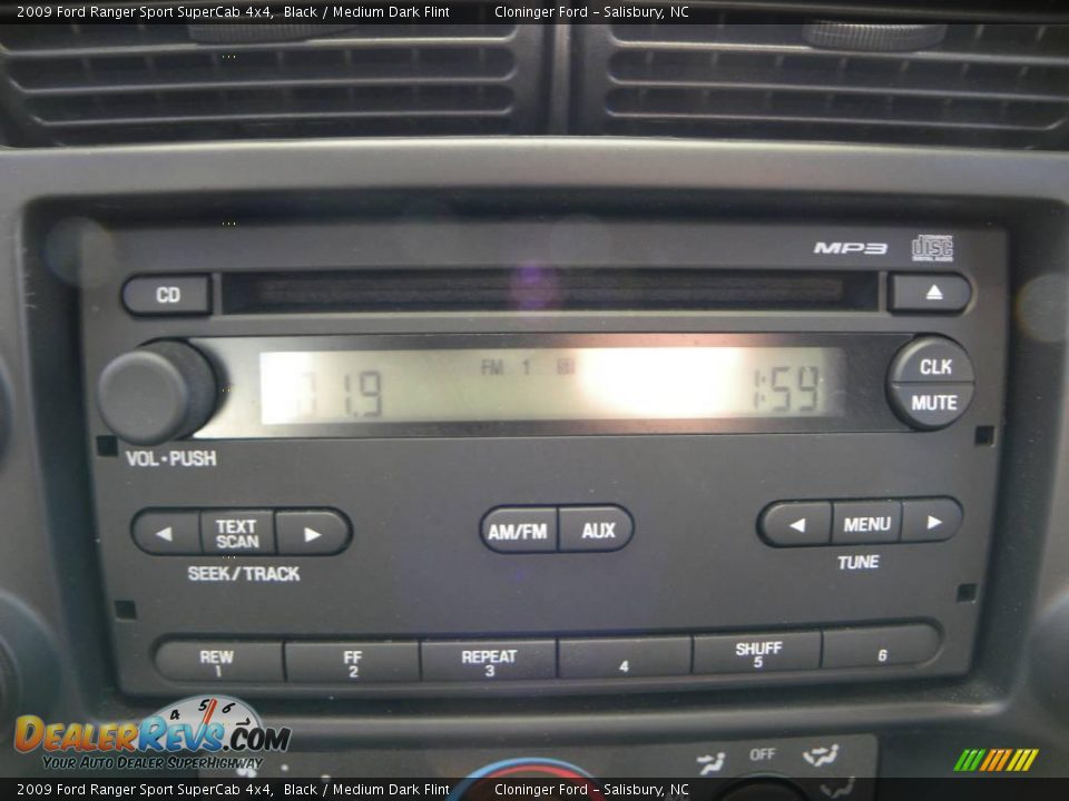2009 Ford Ranger Sport SuperCab 4x4 Black / Medium Dark Flint Photo #16