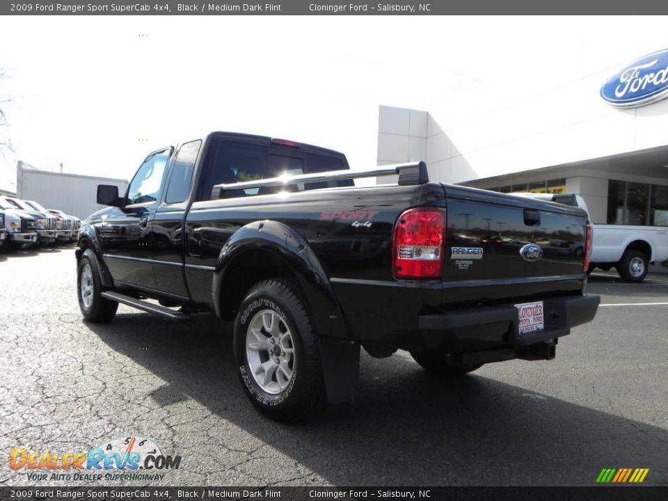 2009 Ford Ranger Sport SuperCab 4x4 Black / Medium Dark Flint Photo #20