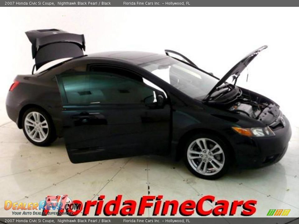 2007 Honda Civic Si Coupe Nighthawk Black Pearl / Black Photo #7