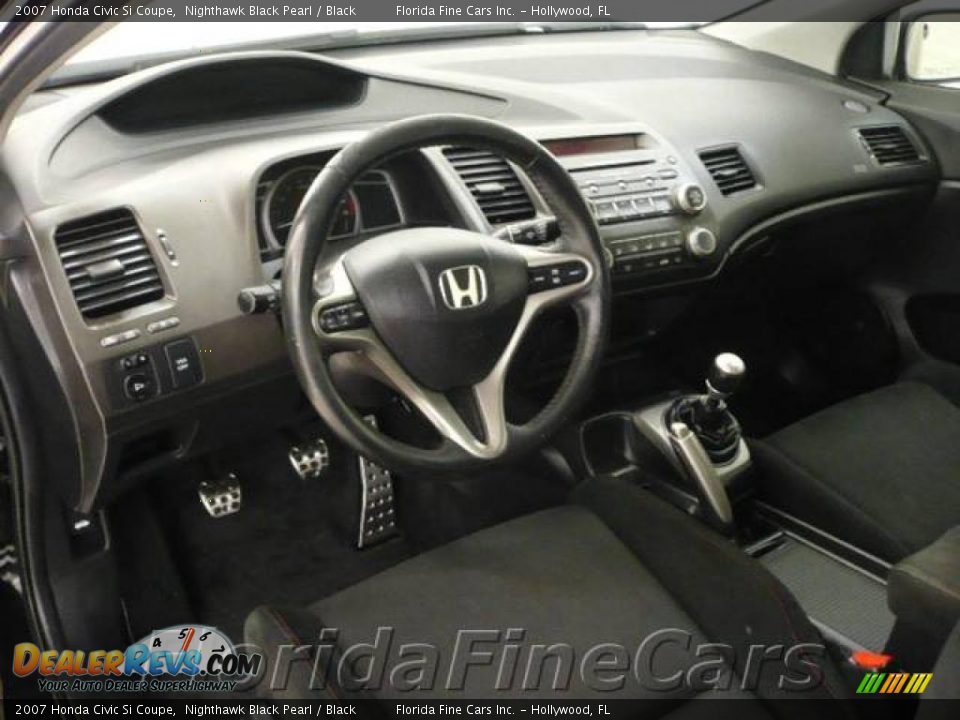 2007 Honda Civic Si Coupe Nighthawk Black Pearl / Black Photo #12