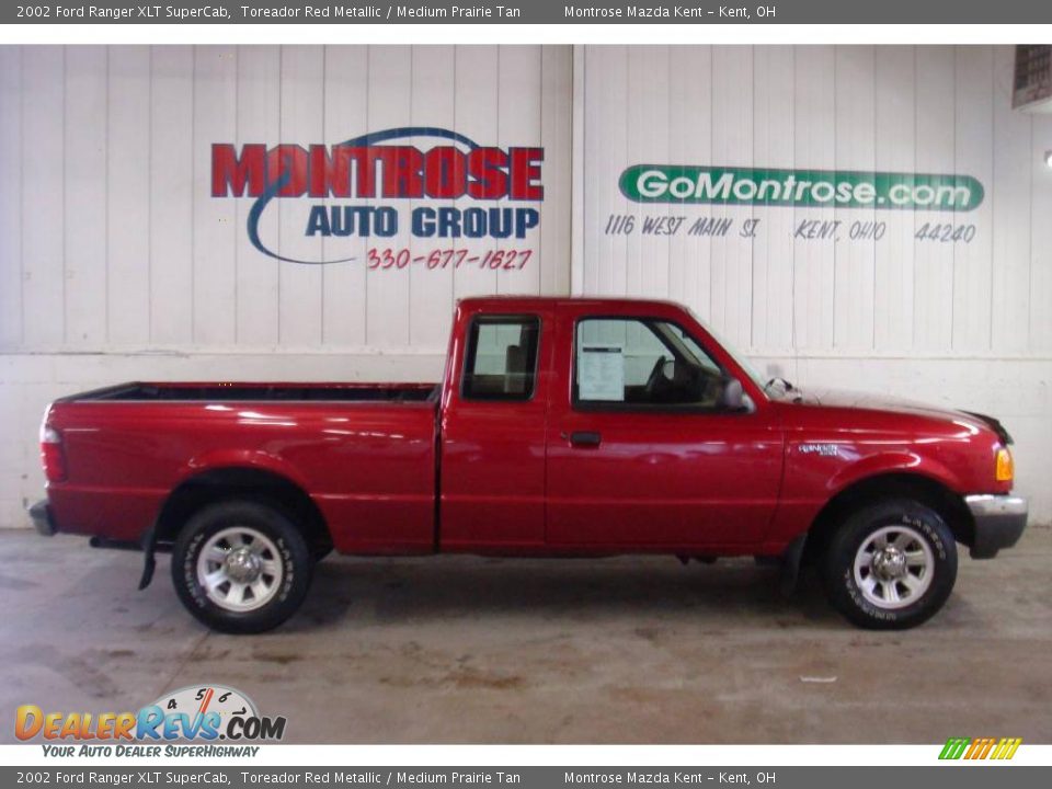 2002 Ford Ranger XLT SuperCab Toreador Red Metallic / Medium Prairie Tan Photo #2