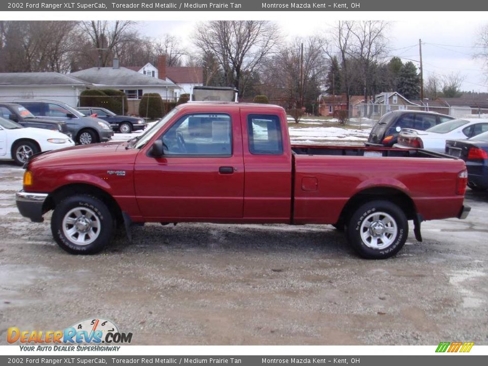 2002 Ford Ranger XLT SuperCab Toreador Red Metallic / Medium Prairie Tan Photo #3