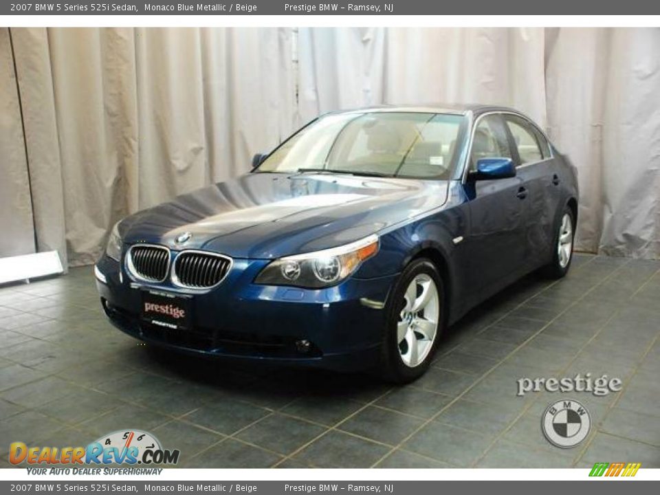 2007 BMW 5 Series 525i Sedan Monaco Blue Metallic / Beige Photo #1