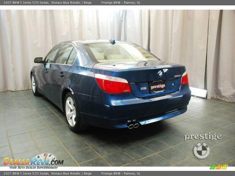 2007 BMW 5 Series 525i Sedan Monaco Blue Metallic / Beige Photo #3