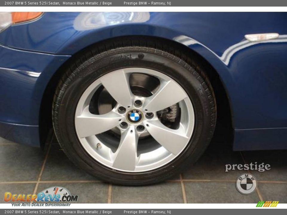 2007 BMW 5 Series 525i Sedan Monaco Blue Metallic / Beige Photo #7
