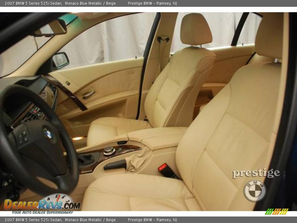2007 BMW 5 Series 525i Sedan Monaco Blue Metallic / Beige Photo #9