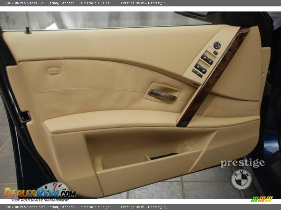 2007 BMW 5 Series 525i Sedan Monaco Blue Metallic / Beige Photo #11