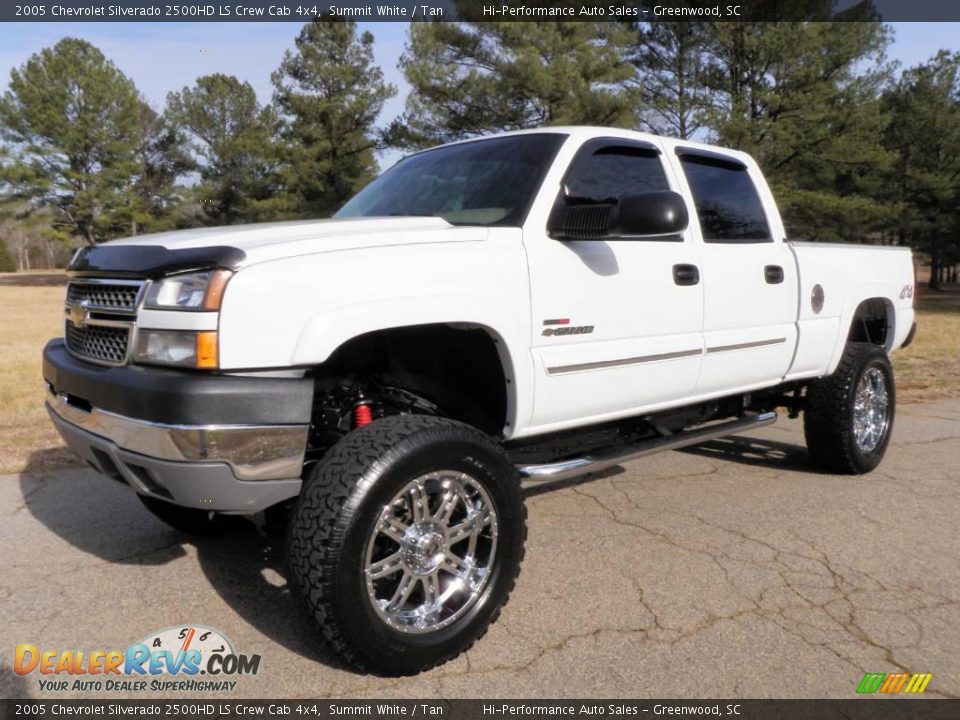 2005 Chevrolet Silverado 2500HD LS Crew Cab 4x4 Summit White / Tan Photo #2