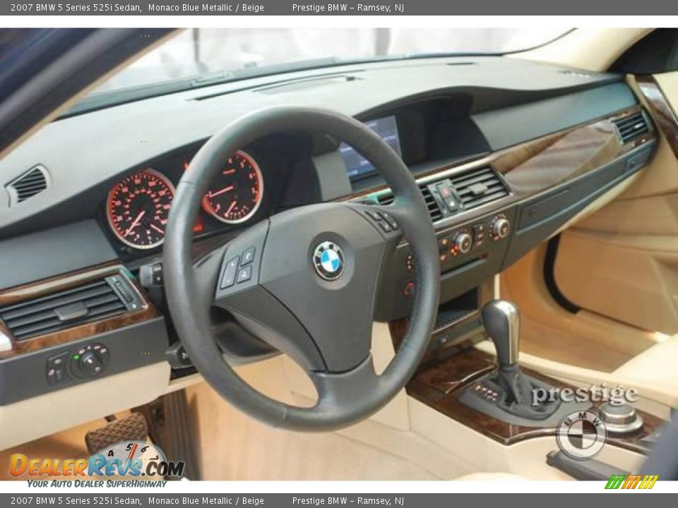 2007 BMW 5 Series 525i Sedan Monaco Blue Metallic / Beige Photo #15