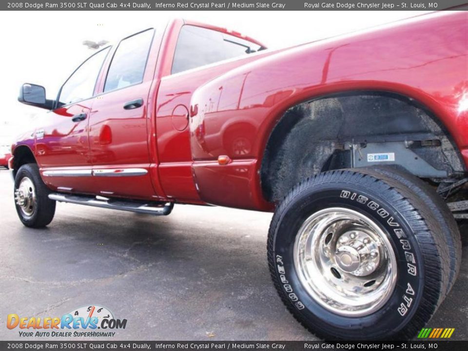 2008 Dodge Ram 3500 SLT Quad Cab 4x4 Dually Inferno Red Crystal Pearl / Medium Slate Gray Photo #4