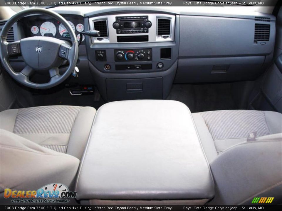 2008 Dodge Ram 3500 SLT Quad Cab 4x4 Dually Inferno Red Crystal Pearl / Medium Slate Gray Photo #10