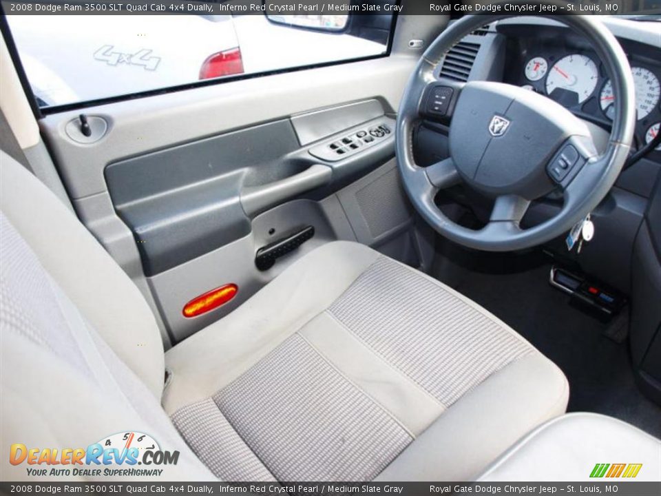 2008 Dodge Ram 3500 SLT Quad Cab 4x4 Dually Inferno Red Crystal Pearl / Medium Slate Gray Photo #11