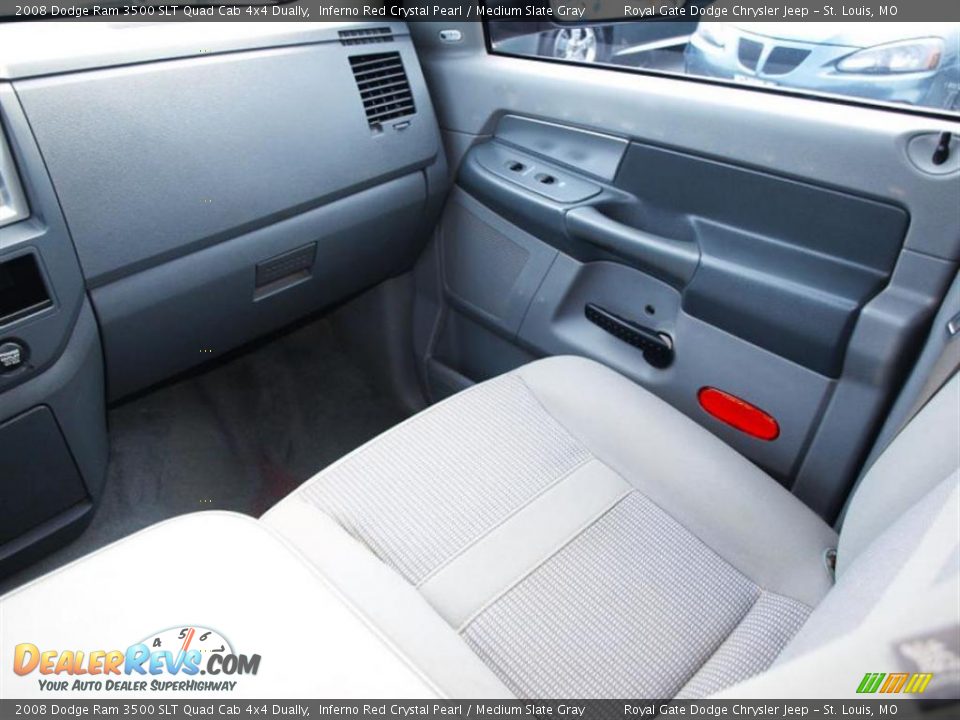2008 Dodge Ram 3500 SLT Quad Cab 4x4 Dually Inferno Red Crystal Pearl / Medium Slate Gray Photo #13