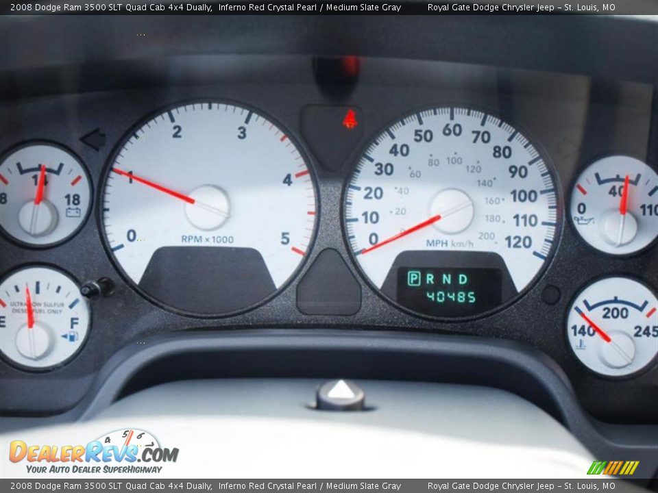 2008 Dodge Ram 3500 SLT Quad Cab 4x4 Dually Inferno Red Crystal Pearl / Medium Slate Gray Photo #14