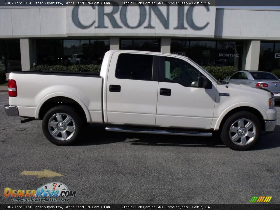 2007 Ford F150 Lariat SuperCrew White Sand Tri-Coat / Tan Photo #1