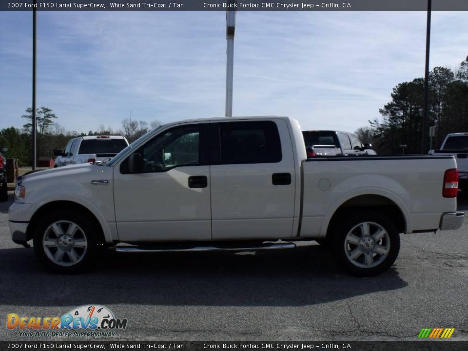 2007 Ford F150 Lariat SuperCrew White Sand Tri-Coat / Tan Photo #5