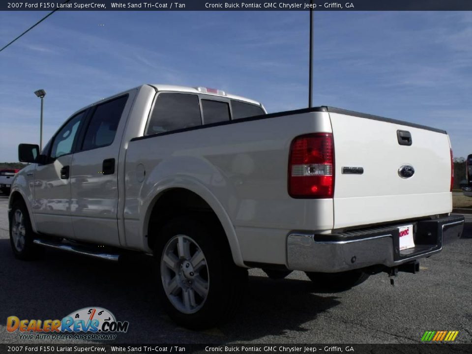 2007 Ford F150 Lariat SuperCrew White Sand Tri-Coat / Tan Photo #6