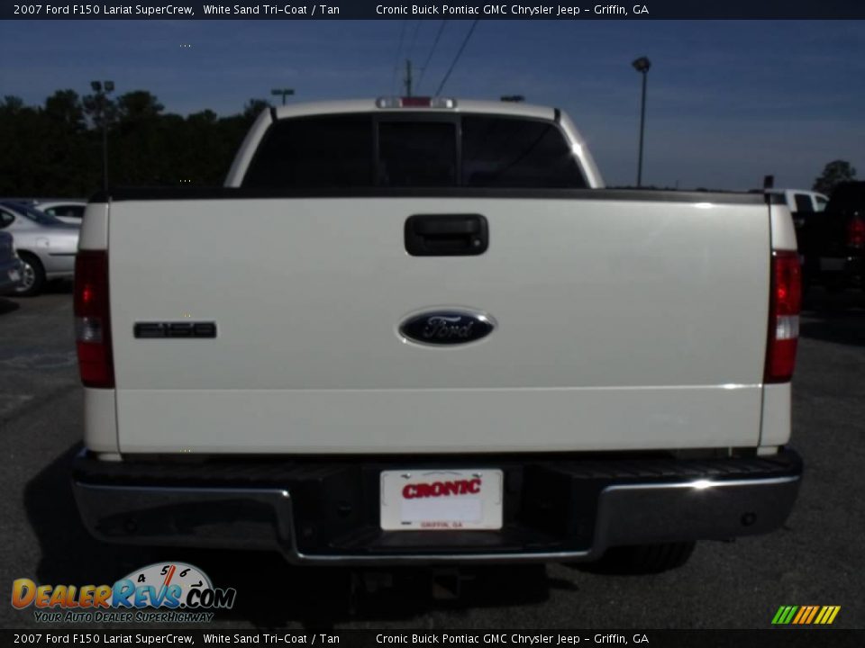 2007 Ford F150 Lariat SuperCrew White Sand Tri-Coat / Tan Photo #7