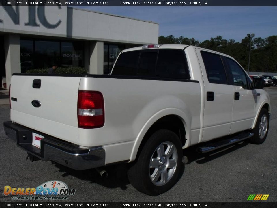 2007 Ford F150 Lariat SuperCrew White Sand Tri-Coat / Tan Photo #8