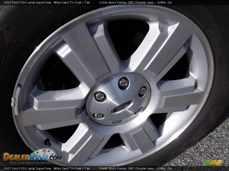 2007 Ford F150 Lariat SuperCrew White Sand Tri-Coat / Tan Photo #9