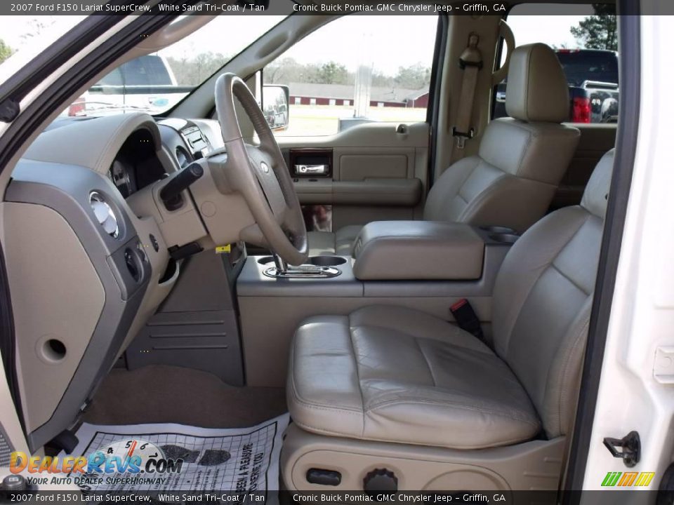 2007 Ford F150 Lariat SuperCrew White Sand Tri-Coat / Tan Photo #11