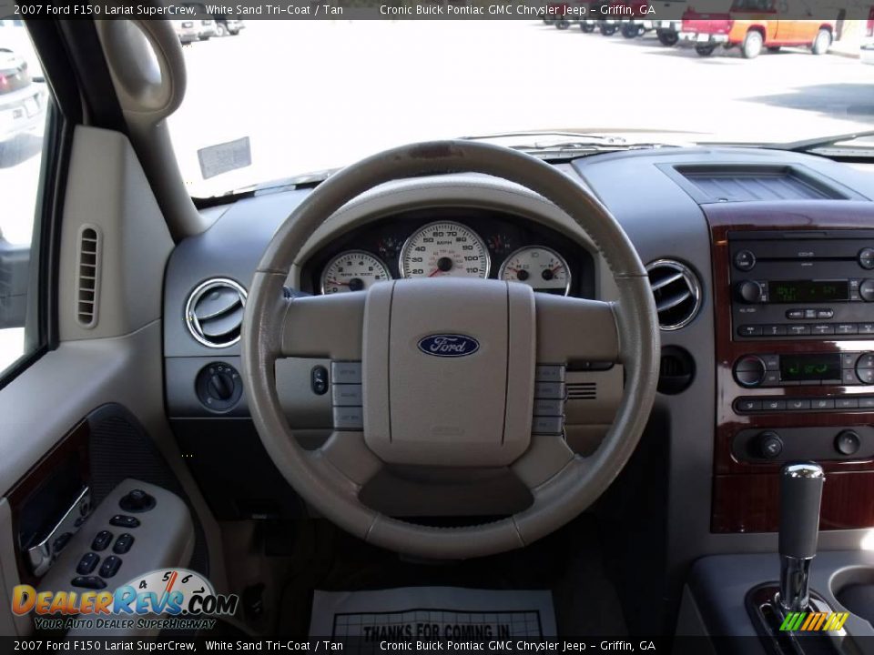 2007 Ford F150 Lariat SuperCrew White Sand Tri-Coat / Tan Photo #21