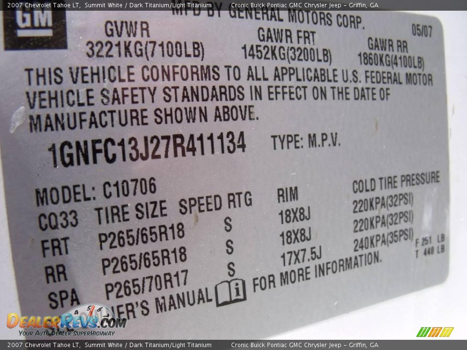 2007 Chevrolet Tahoe LT Summit White / Dark Titanium/Light Titanium Photo #32