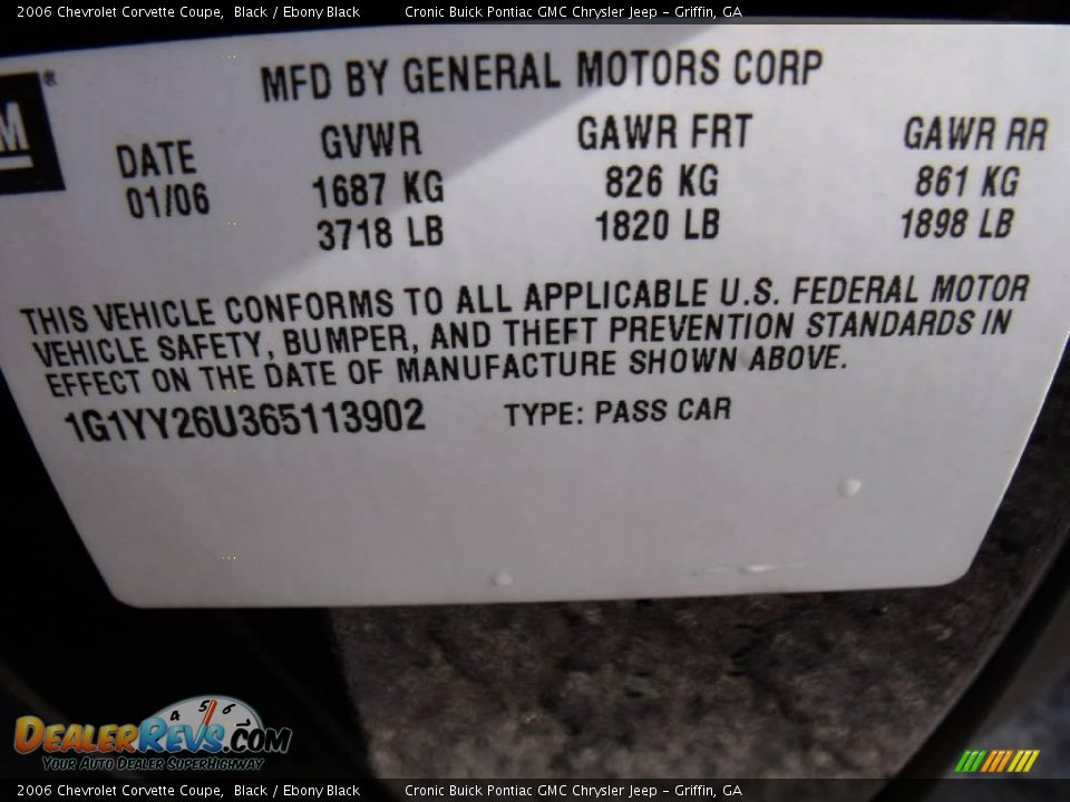 2006 Chevrolet Corvette Coupe Black / Ebony Black Photo #26