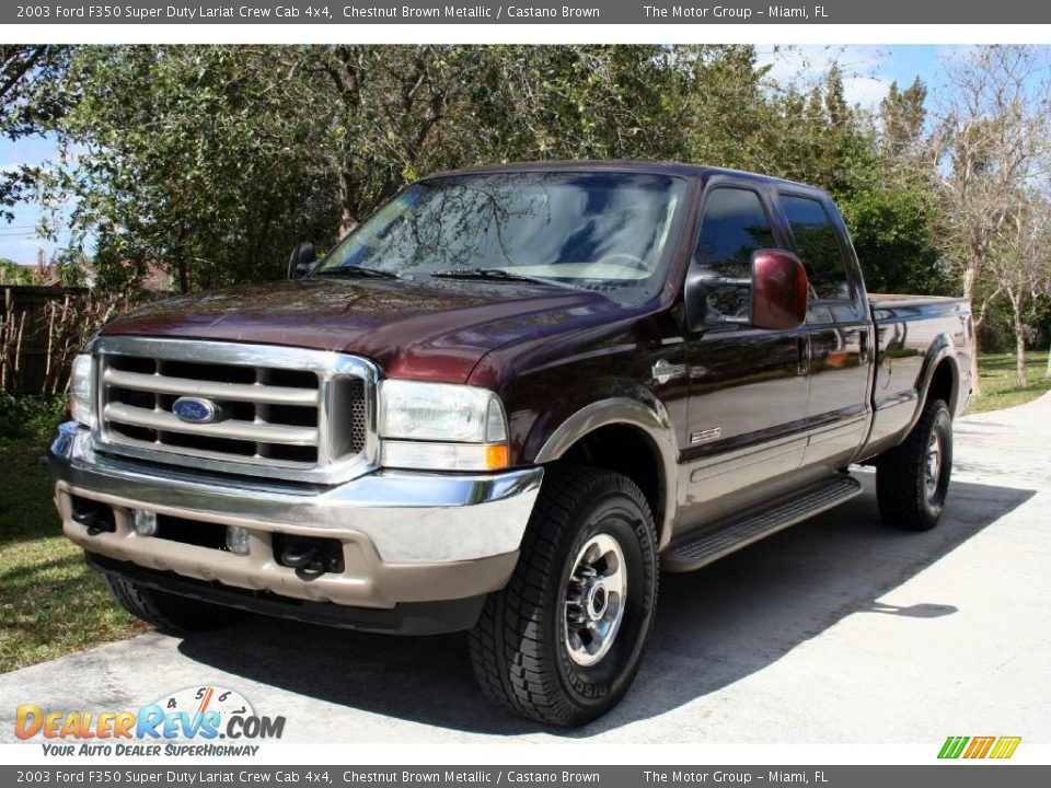 2003 Ford F350 Super Duty Lariat Crew Cab 4x4 Chestnut Brown Metallic / Castano Brown Photo #1