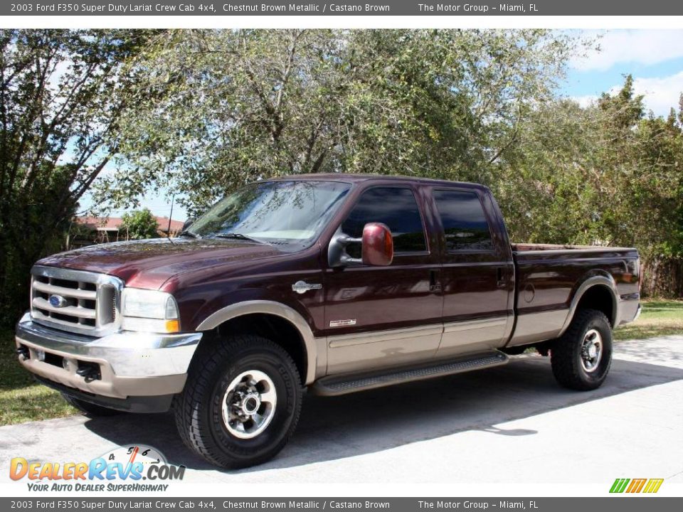 2003 Ford F350 Super Duty Lariat Crew Cab 4x4 Chestnut Brown Metallic / Castano Brown Photo #2