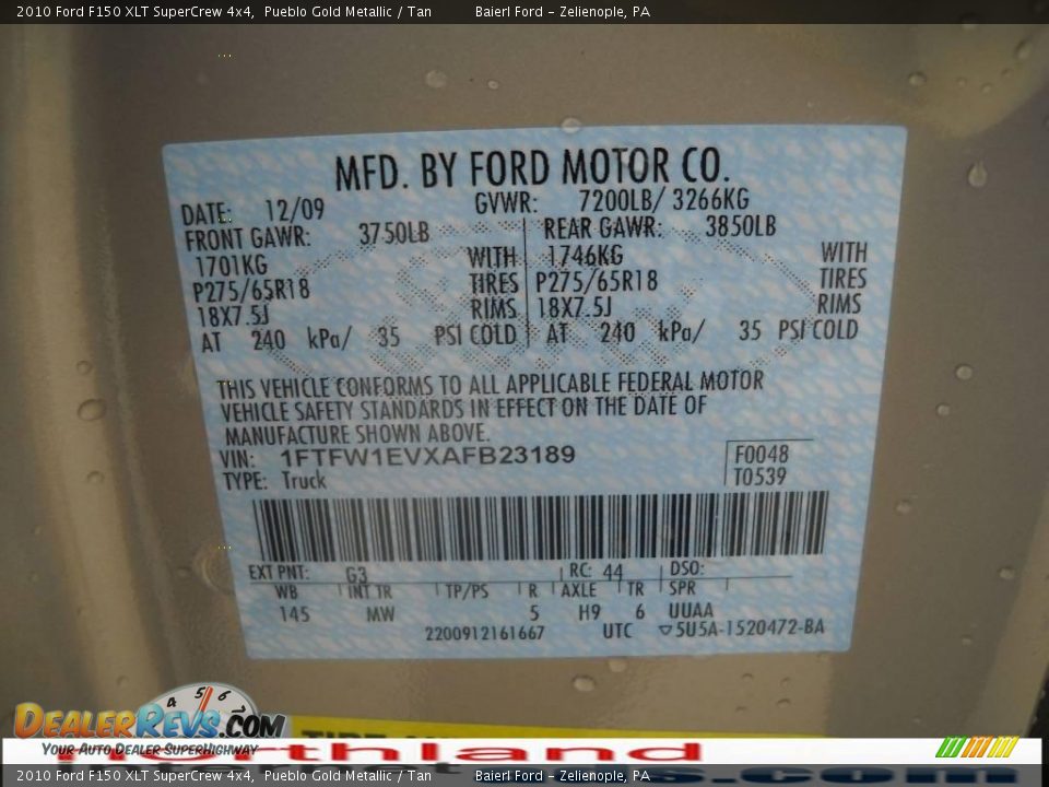 2010 Ford F150 XLT SuperCrew 4x4 Pueblo Gold Metallic / Tan Photo #12
