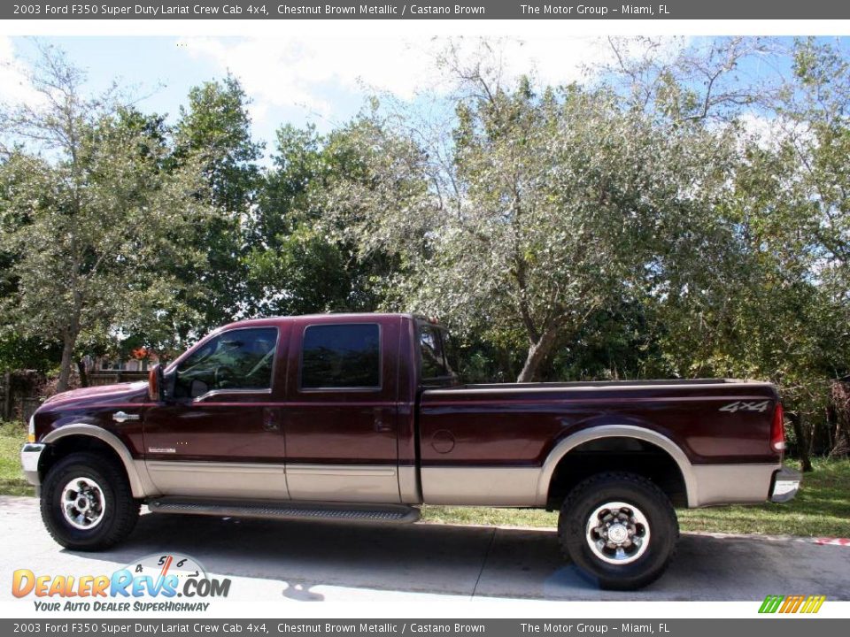 2003 Ford F350 Super Duty Lariat Crew Cab 4x4 Chestnut Brown Metallic / Castano Brown Photo #5