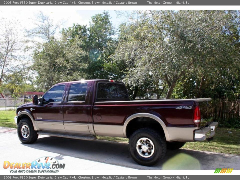 2003 Ford F350 Super Duty Lariat Crew Cab 4x4 Chestnut Brown Metallic / Castano Brown Photo #6