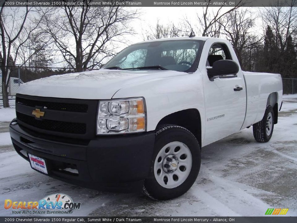 2009 Chevrolet Silverado 1500 Regular Cab Summit White / Dark Titanium Photo #1