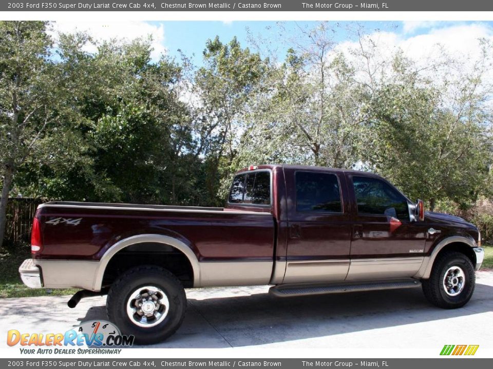 2003 Ford F350 Super Duty Lariat Crew Cab 4x4 Chestnut Brown Metallic / Castano Brown Photo #13