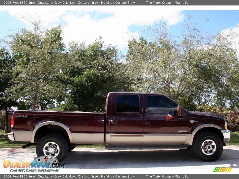 2003 Ford F350 Super Duty Lariat Crew Cab 4x4 Chestnut Brown Metallic / Castano Brown Photo #14