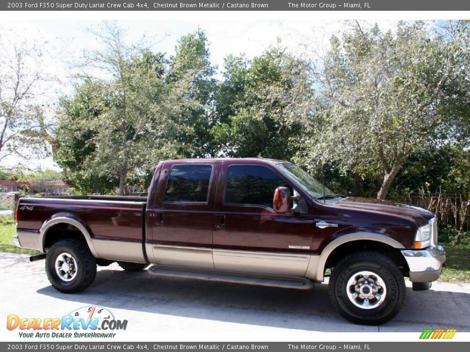 2003 Ford F350 Super Duty Lariat Crew Cab 4x4 Chestnut Brown Metallic / Castano Brown Photo #15