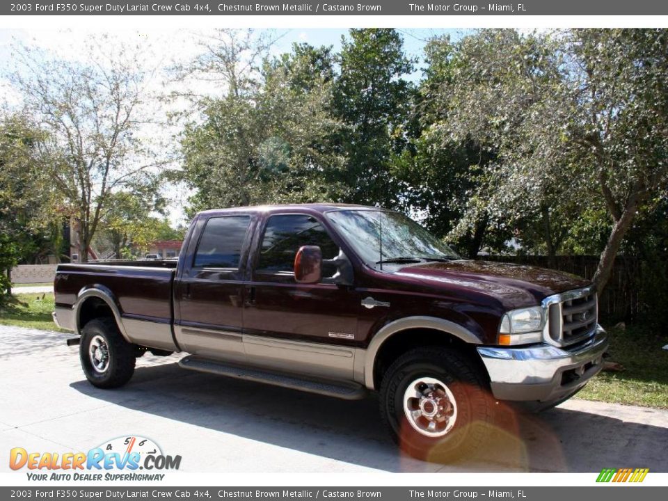 2003 Ford F350 Super Duty Lariat Crew Cab 4x4 Chestnut Brown Metallic / Castano Brown Photo #16