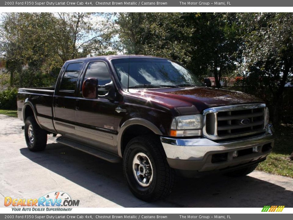 2003 Ford F350 Super Duty Lariat Crew Cab 4x4 Chestnut Brown Metallic / Castano Brown Photo #17