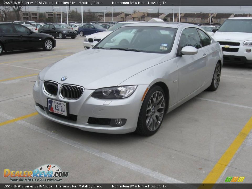 2007 BMW 3 Series 328i Coupe Titanium Silver Metallic / Black Photo #1
