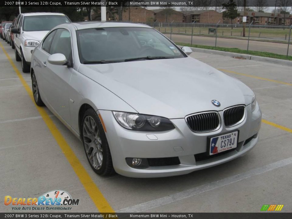 2007 BMW 3 Series 328i Coupe Titanium Silver Metallic / Black Photo #2