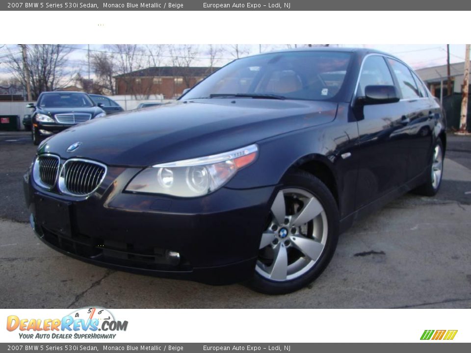 2007 BMW 5 Series 530i Sedan Monaco Blue Metallic / Beige Photo #1