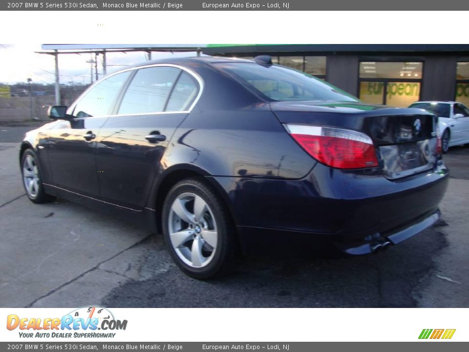 2007 BMW 5 Series 530i Sedan Monaco Blue Metallic / Beige Photo #3