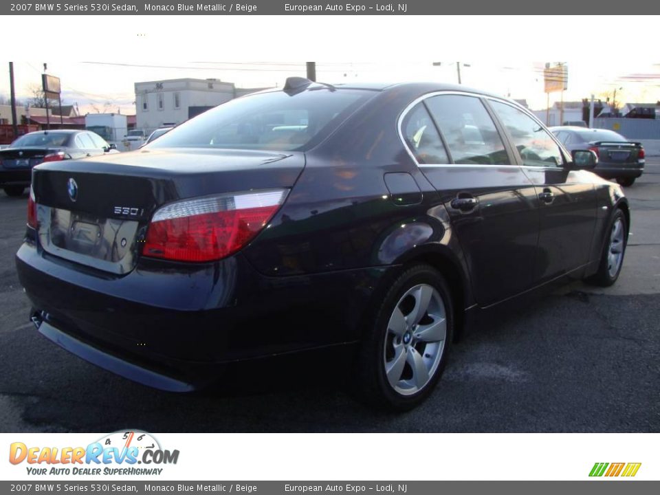 2007 BMW 5 Series 530i Sedan Monaco Blue Metallic / Beige Photo #4