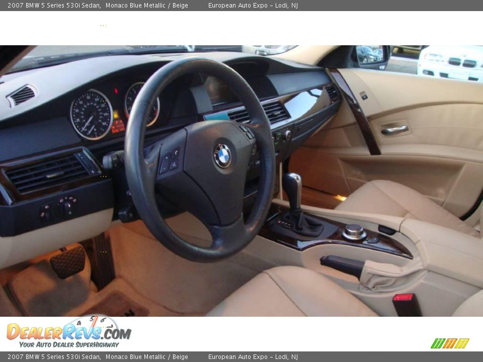 2007 BMW 5 Series 530i Sedan Monaco Blue Metallic / Beige Photo #5
