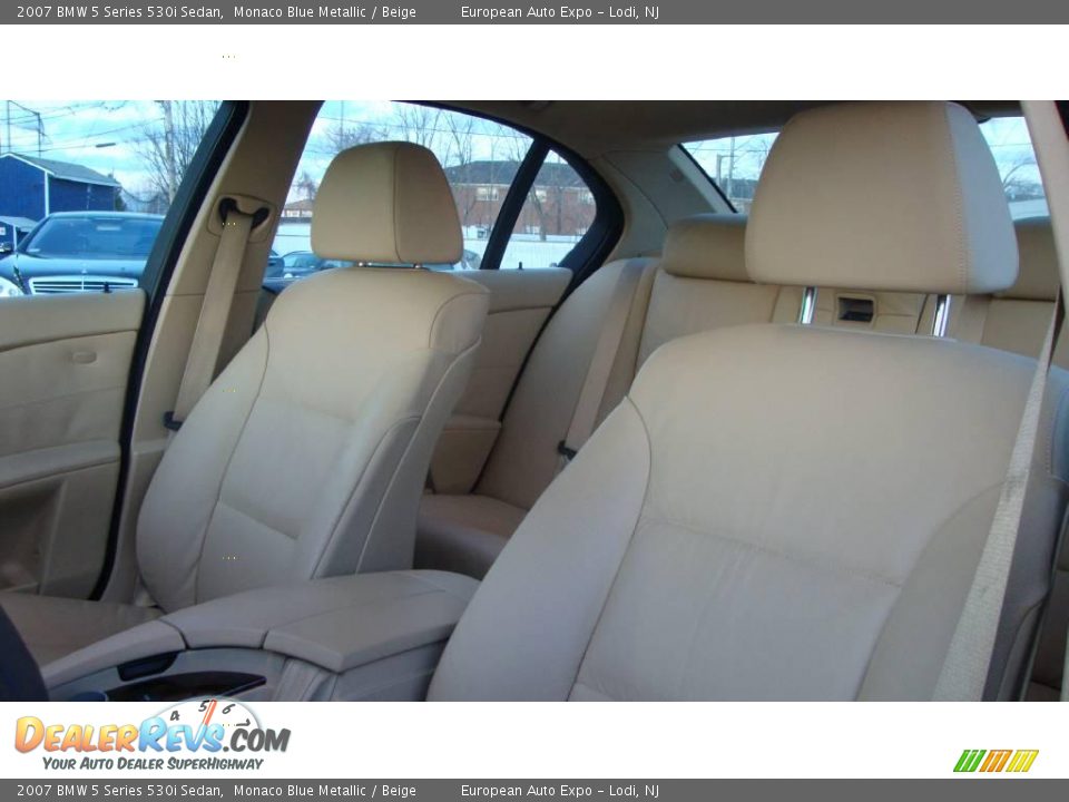 2007 BMW 5 Series 530i Sedan Monaco Blue Metallic / Beige Photo #6