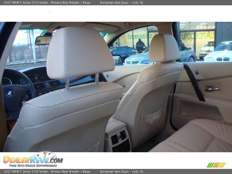 2007 BMW 5 Series 530i Sedan Monaco Blue Metallic / Beige Photo #7