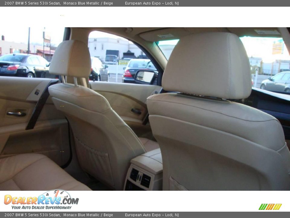 2007 BMW 5 Series 530i Sedan Monaco Blue Metallic / Beige Photo #9