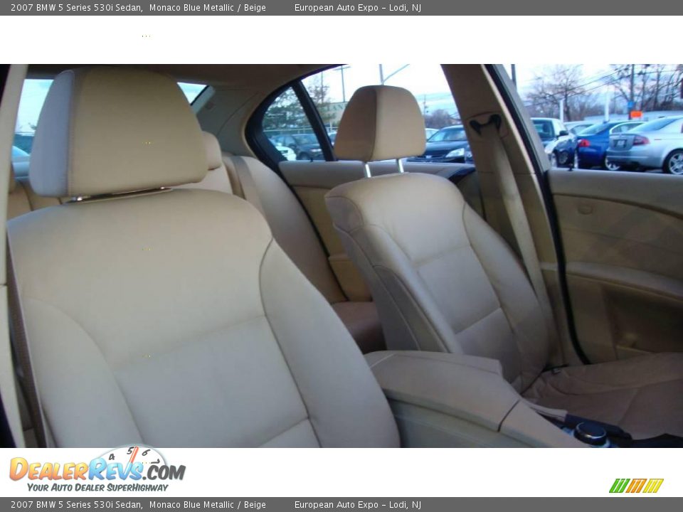 2007 BMW 5 Series 530i Sedan Monaco Blue Metallic / Beige Photo #12